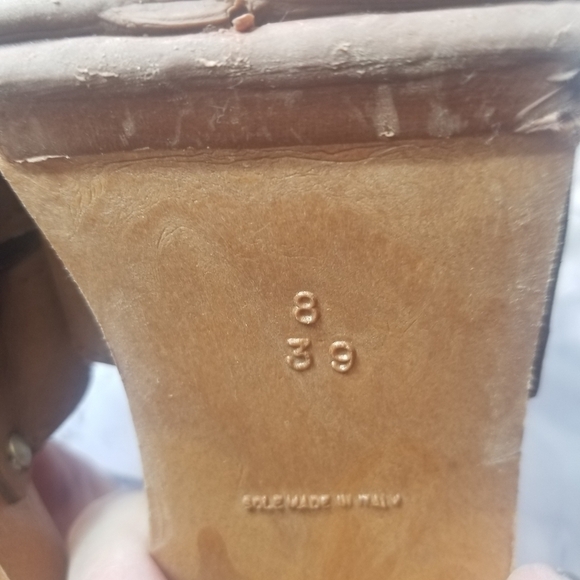 Vtg 80s brown suede slides sandals - Picture 6 of 12